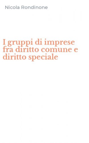 I gruppi di imprese fra diritto comune e diritto speciale