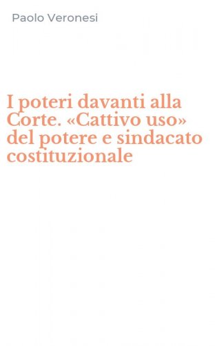 I poteri davanti alla Corte. &laquo;Cattivo uso&raquo; del potere e sindacato costituzionale
