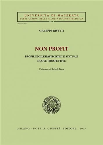 Non profit. Profili ecclesiasticistici e statuali. Nuove prospettive