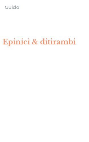 Epinici & ditirambi