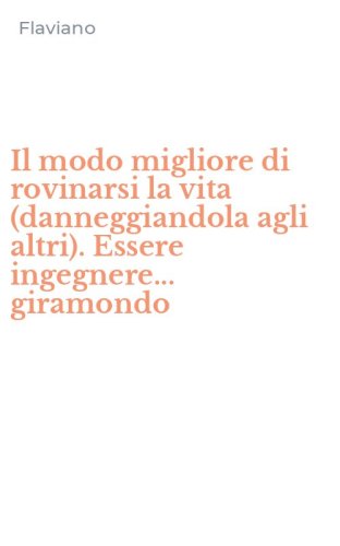 Il modo migliore di rovinarsi la vita (danneggiandola agli altri). Essere ingegnere... giramondo