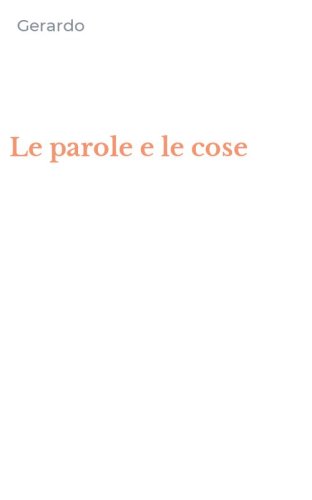 Le parole e le cose