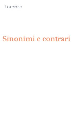 Sinonimi e contrari