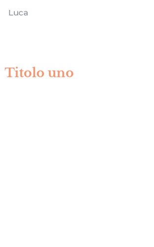 Titolo uno