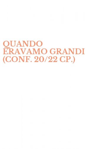 QUANDO ERAVAMO GRANDI (CONF. 20/22 CP.)