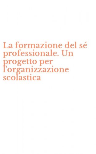 La formazione del s&eacute; professionale. Un progetto per l'organizzazione scolastica