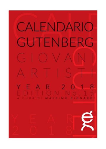 Calendario Gutenberg 2018. Giovani Artisti