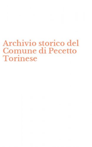 Archivio storico del Comune di Pecetto Torinese