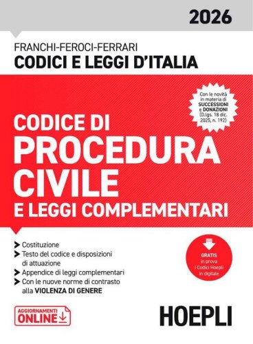 Codice di procedura civile e leggi complementari 2026