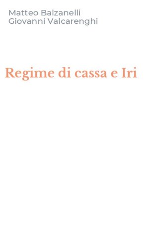 Regime di cassa e Iri