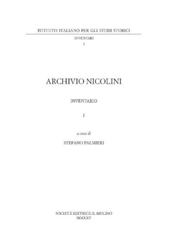 Archivio Nicolini. Inventario