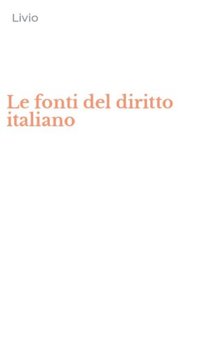 Le fonti del diritto italiano