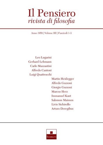 Il pensiero. Rivista di filosofia