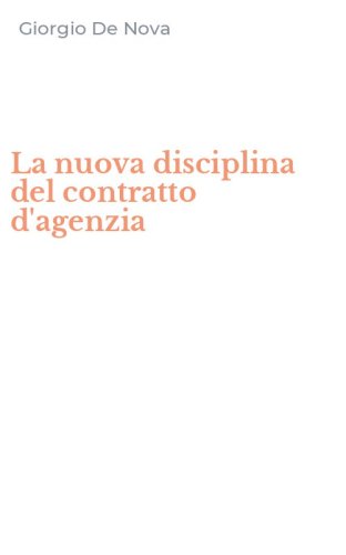 La nuova disciplina del contratto d'agenzia