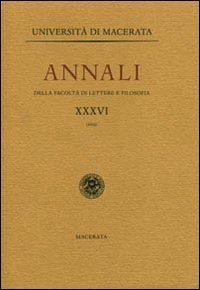 Annali della Facolt&agrave; di lettere e filosofia dell'Universit&agrave; di Macerata