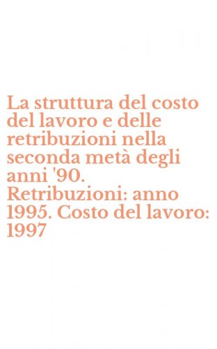 La struttura del costo del lavoro e delle retribuzioni nella seconda met&agrave; degli anni '90. Retribuzioni: anno 1995. Costo del lavoro: 1997