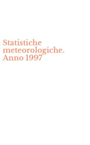 Statistiche meteorologiche. Anno 1997