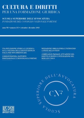 Cultura e diritti. Per una formazione giuridica