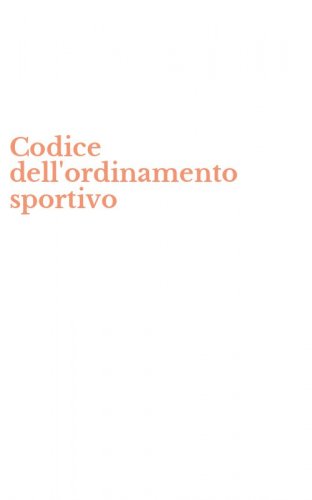 Codice dell'ordinamento sportivo