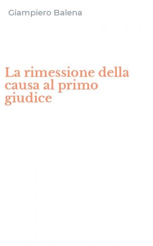 La rimessione della causa al primo giudice