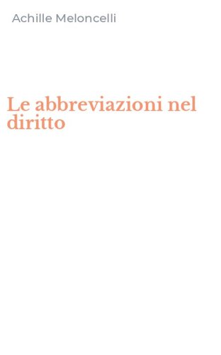 Le abbreviazioni nel diritto