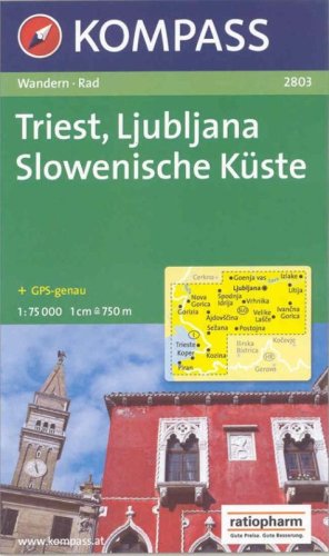 Carta escursionistica e stradale n. 2803. Slovenia. Triest Ljubliana Slowenische K&uuml;ste 1:75:000. Adatto a GPS. Digital map. DVD-ROM