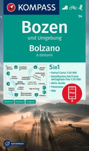 Carta escursionistica n. 54. Bolzano e dintorni