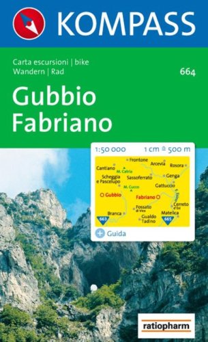 Carta escursionistica n. 664. Toscana, Umbria, Abruzzi. Gubbio, Fabriano 1:50.000