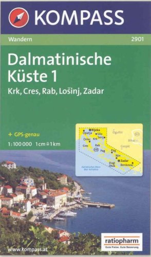Carta escursionistica n. 9001. Croatia. Dalmatinische K&uuml;ste 1:100.000.Adatto a GPS. Digital map. DVD-ROM