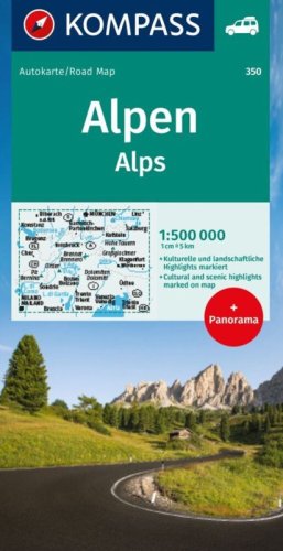 Carta stradale n. 350. Alpi