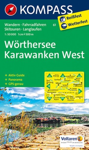 Wanderkarte n. 61. W&ouml;rthersee-Karawanken West