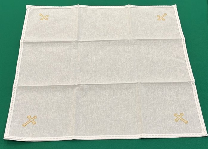 CORPORALE CROCE ORO RICAMATO 100% COTONE - 48X48 CM