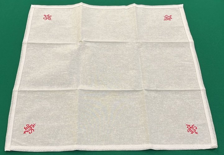 CORPORALE  IHS ROSSO RICAMATO 100% COTONE