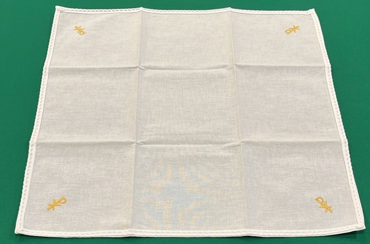 CORPORALE  PAX ORO   RICAMATO 100% COTONE - 48X48 CM