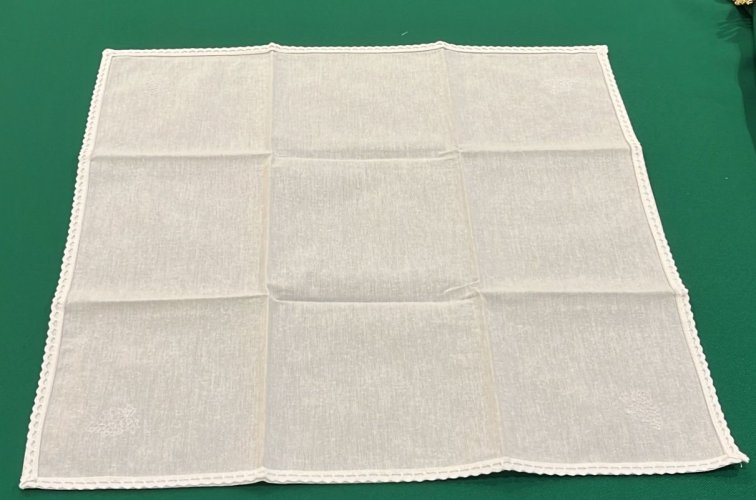 CORPORALE  UVA BIANCO RICAMATO 100% COTONE - 48X48 CM