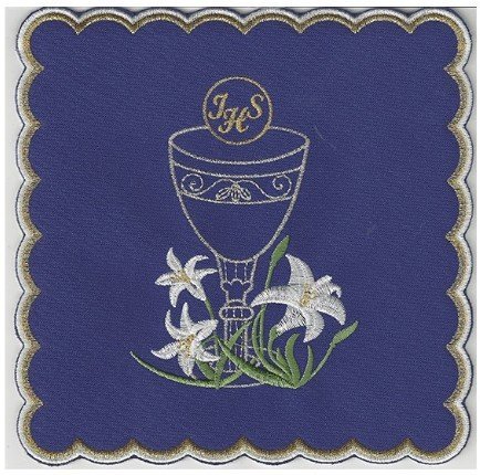 PALLA IHS CON CALICE E FIORI BIANCHI