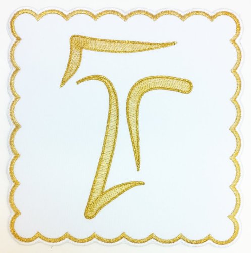 PALLA TAU RICAMO DORATO - Misure 16,5x 16,5 cm