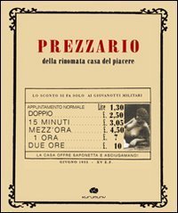 Prezzario della rinomata casa del piacere
