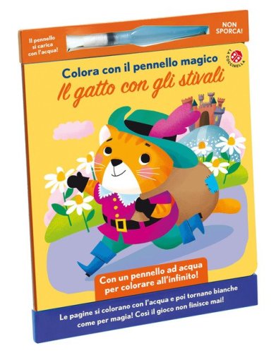 Il gatto con gli stivali. Colora con il pennello magico