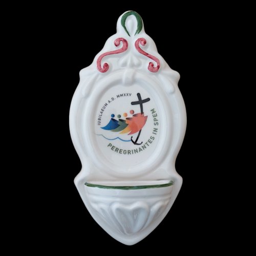 ACQUASANTIERA 18 CM - Articolo artigianale realizzato in ceramica