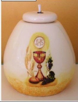 LAMPADA COMUNIONE - Realizzato in ceramica. Diametro cm 8.