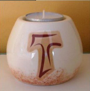 LAMPADA TAU CON CANDELINA - Realizzato in ceramica. Diametro cm 8.