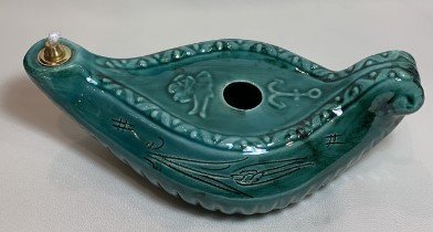 LUCERNA "PESCI" VERDE - Dimensioni cm 22.
