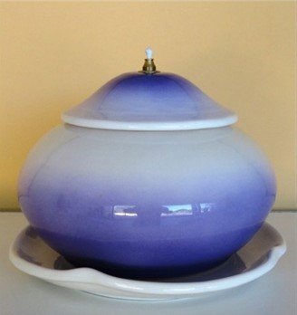 LUCERNA TONDA CON PIATTO BASE - Diametro 21 cm.