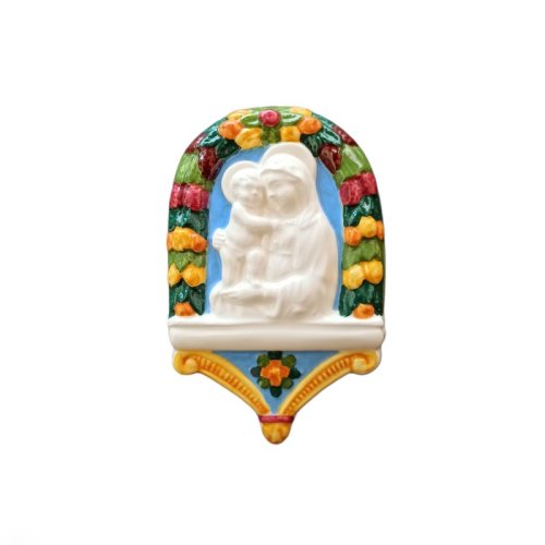 PLACCA MADONNA CON BAMBINO - Misure: 14 x 9 CM
