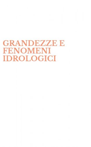 GRANDEZZE E FENOMENI IDROLOGICI