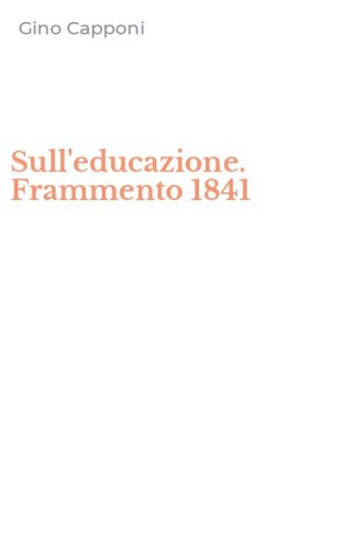 Sull'educazione. Frammento 1841