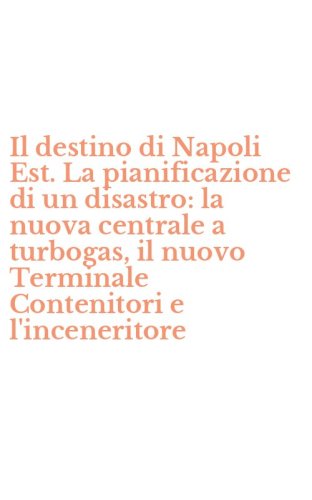 Il destino di Napoli Est. La pianificazione di un disastro: la nuova centrale a turbogas, il nuovo Terminale Contenitori e l'inceneritore