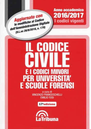Il codice civile e i codici minori per universit&agrave; e scuole forensi