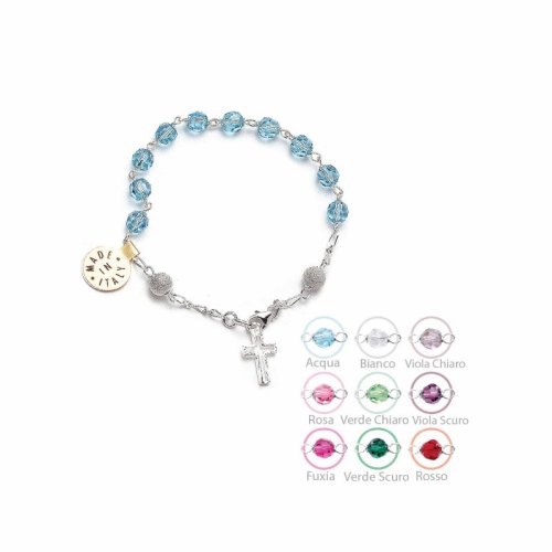 BRACCIALE ARG. CON SWAROSKI MM 6 VARI COLORI